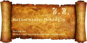 Wallerstein Miklós névjegykártya